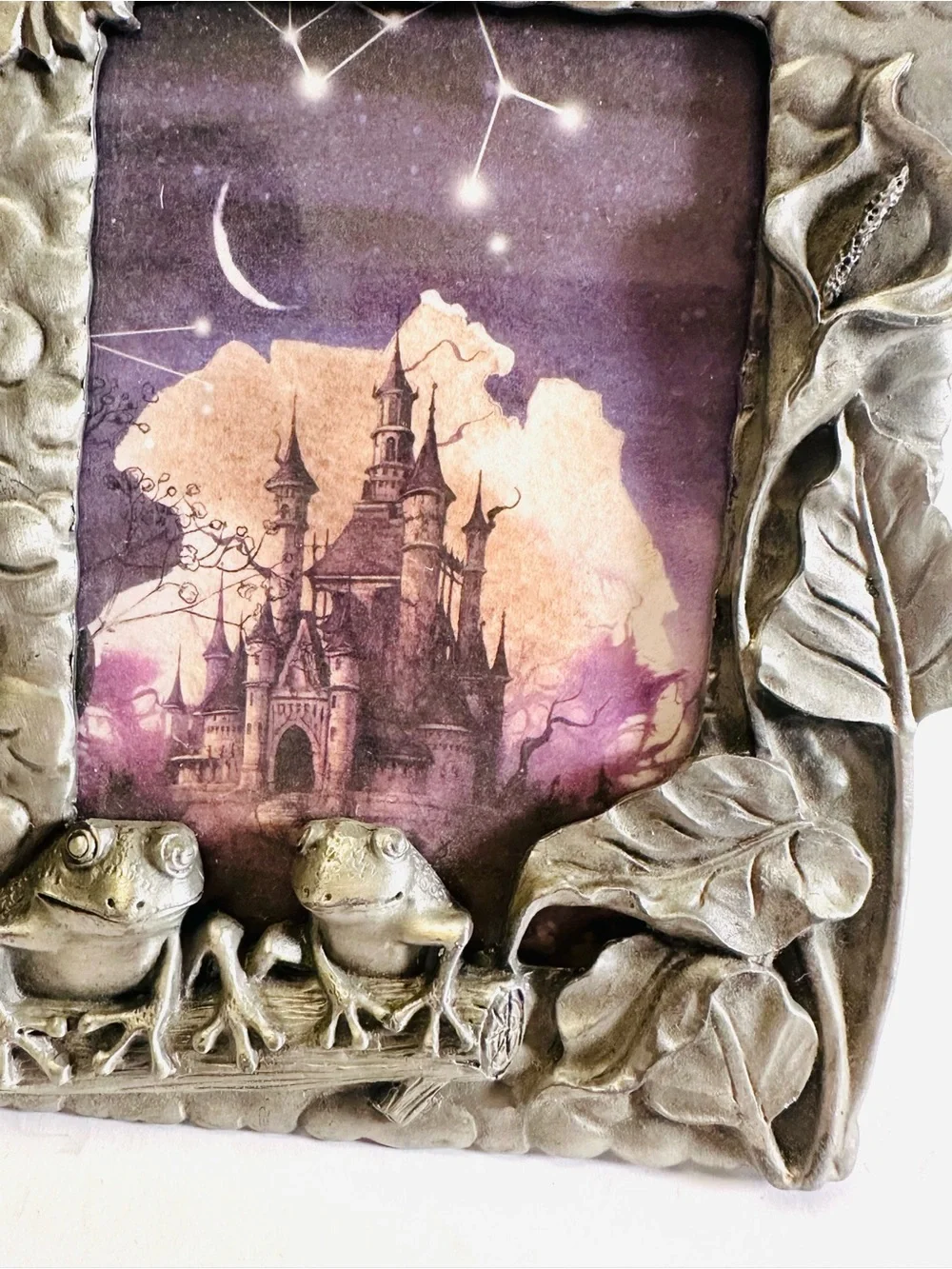 Frogspell — Vintage Pewter Celestial Frame 🐸🌙